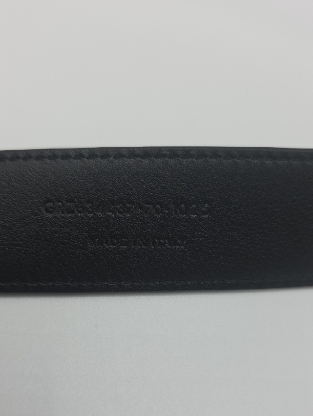 Yves Saint Laurent Black Leather Belt with Gold YSL Accent - Picture 3 of 9